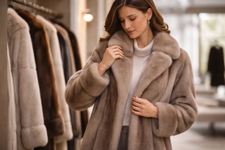 Luciul atrage primul, dar peste un an contează dacă gulerul, manșeta și căderea rămân echilibrate la o haină de blană naturală de nurcă